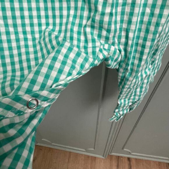 Boutique Smocked Gingham One Piece Romper Girls 18 Months Fall Pumpkins - Picture 6 of 6